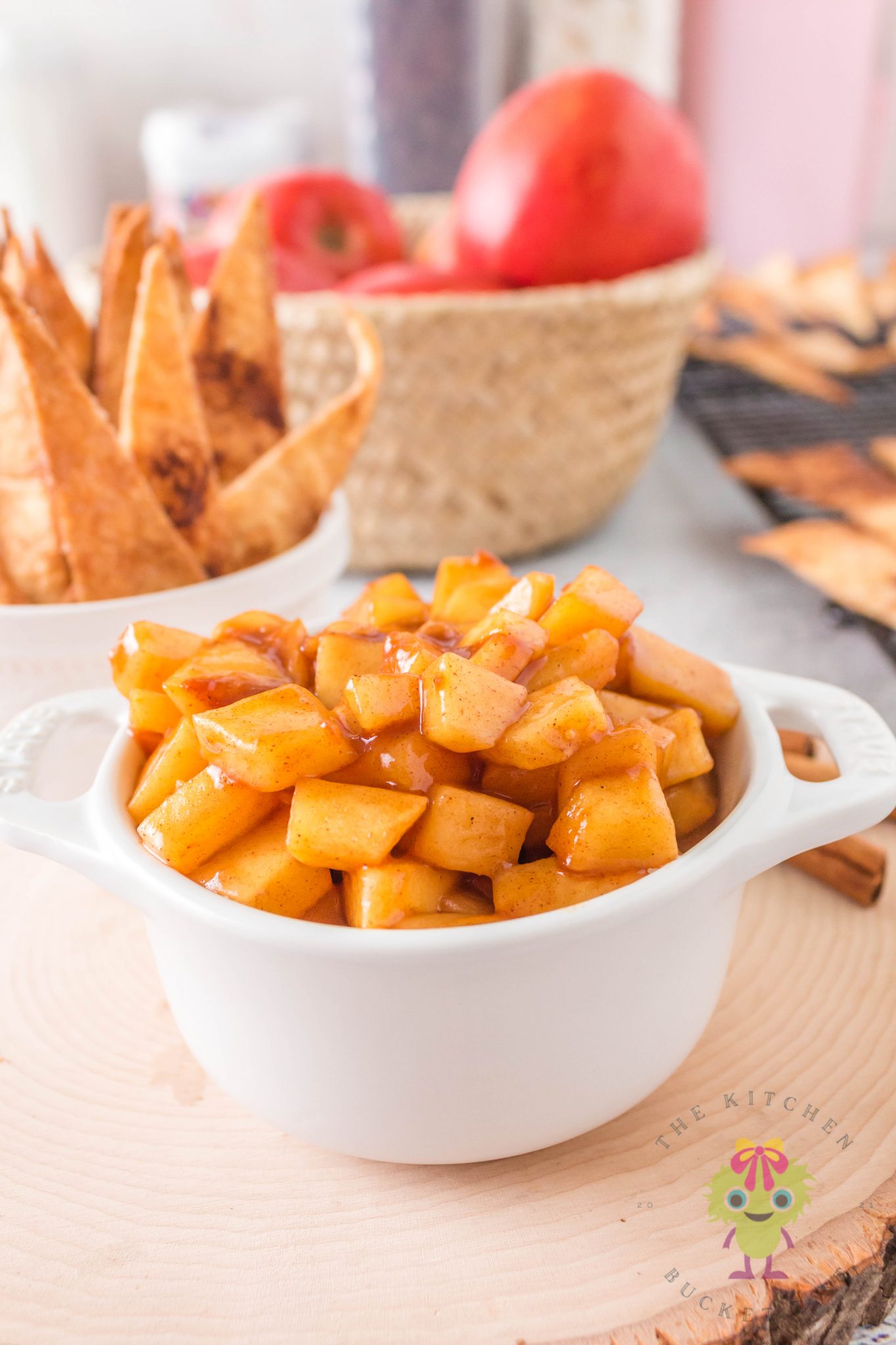 The Kitchen Bucket List Air Fryer Cinnamon Tortilla Chips and Apple