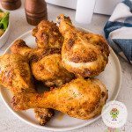 Air fryer chicken drumsticks with savory crispy skin, will give you a bite that is tender and juicy. Simple ingredients for a quick dinner on the table in less than 30 minutes. Our family favorite for a quick meal because it is done in less than an hour or can be prepped the day before. You just need a few ingredients like onion powder, Paprika, and pepper. Nothing fancy and you are eating tasty crispy chicken drumsticks right at home.