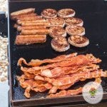 Breakfast meat on the Blackstone has been a game changer. Everything is done in one place, i.e. "one pan", more flavor, fewer dishes. Our favorites are by far bacon, sausage links, and sausage patties. Oh by the way, clean-up is a breeze.
