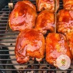 These are the BEST and EASIEST Smoked Chicken Thighs we ever made. The slightly caramelized BBQ sauce on the skin makes every bite sweet and tender with a hint of smoke.