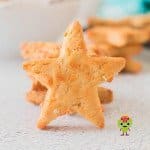 Star shaped air fryer dog treats cooked in the air fryer. The recipe uses Kamut flour and other all-natural ingredients.